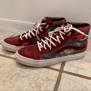 High top Vans, maroon